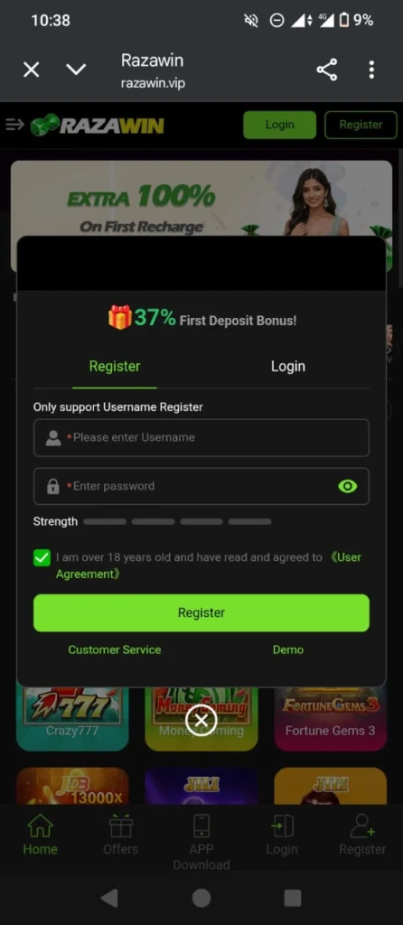 Razawin Game Register