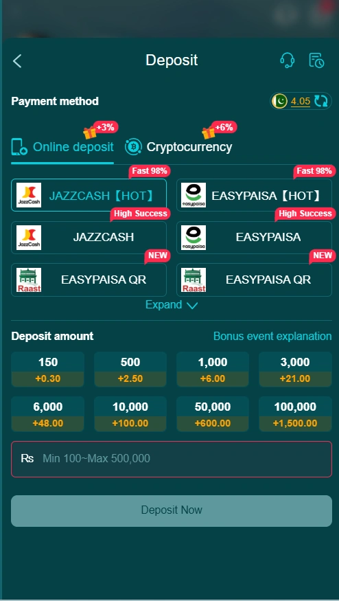 HH98 Game deposit